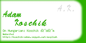 adam koschik business card